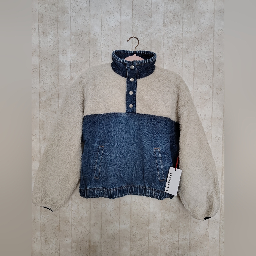 Denim and Sherpa Pull Over